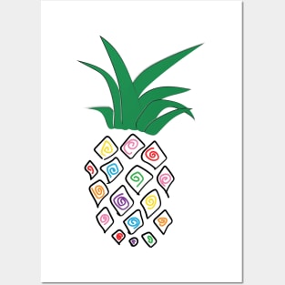 Pineapple Swirls Posters and Art